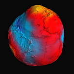 Zemský geoid podle měření družice GOCE